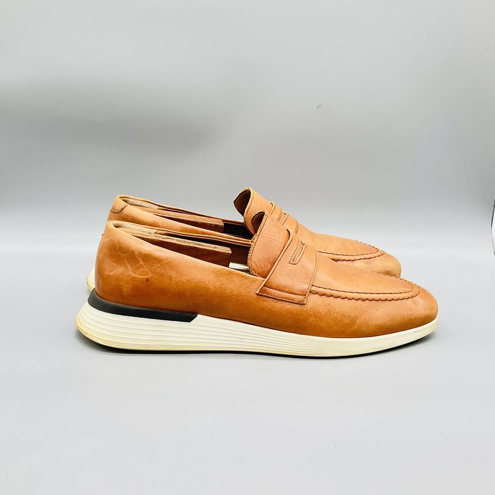 Wolf & Shepherd Shoes Mens 11 Brown Leather Penny Loafers Casual Comfort